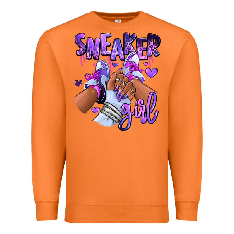 Purple Galaxy Sneaker Girl Premium Sweatshirt by RanaPortraitStore | Teevron