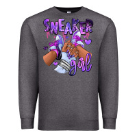 Charcoal Heather Purple galaxy sneaker girl Premium Sweatshirt - RanaPortraitStore