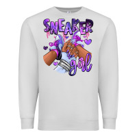 Dove Grey Purple galaxy sneaker girl Premium Sweatshirt - RanaPortraitStore