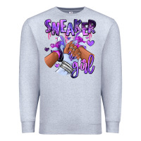 Heather Grey Purple galaxy sneaker girl Premium Sweatshirt - RanaPortraitStore
