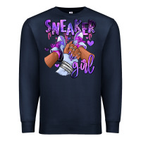 Navy Purple galaxy sneaker girl Premium Sweatshirt - RanaPortraitStore