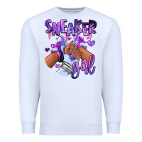 White Purple galaxy sneaker girl Premium Sweatshirt - RanaPortraitStore