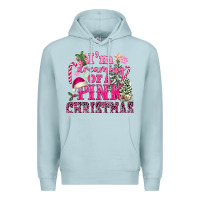 Blue Mist I Am Dreaming Of A Pink Christmas Premium Hoodie - FaDigitalArtStudio