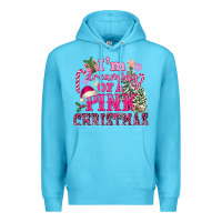 Ocean Blue I Am Dreaming Of A Pink Christmas Premium Hoodie - FaDigitalArtStudio