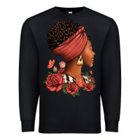 Black She who kneels before god can stand before anyone Premium Sweatshirt - RanaPortraitStore