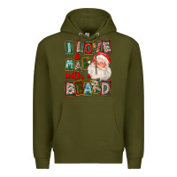 Army Green I Love A Man With A Beard Premium Hoodie - FaDigitalArtStudio