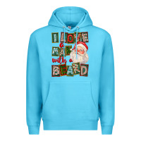 Ocean Blue I Love A Man With A Beard Premium Hoodie - FaDigitalArtStudio