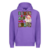Purple I Love A Man With A Beard Premium Hoodie - FaDigitalArtStudio