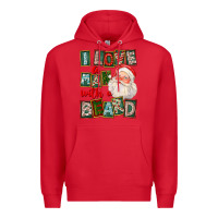 Red I Love A Man With A Beard Premium Hoodie - FaDigitalArtStudio
