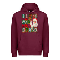 Burgundy I Love A Man With A Beard Premium Hoodie - FaDigitalArtStudio