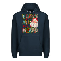 Navy I Love A Man With A Beard Premium Hoodie - FaDigitalArtStudio