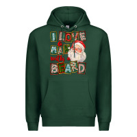 Sports Green I Love A Man With A Beard Premium Hoodie - FaDigitalArtStudio