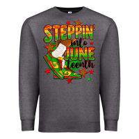 Charcoal Heather Steppin' into Juneteenth Premium Sweatshirt - RanaPortraitStore
