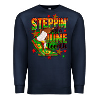 Navy Steppin' into Juneteenth Premium Sweatshirt - RanaPortraitStore
