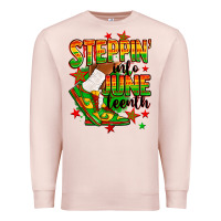 Pale Pink Steppin' into Juneteenth Premium Sweatshirt - RanaPortraitStore