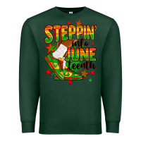 Sports Green Steppin' into Juneteenth Premium Sweatshirt - RanaPortraitStore