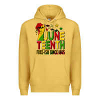 Antique Gold juneteenth fist free ish since 1865 Premium Hoodie - HRA Design Shop