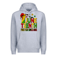 Heather Grey juneteenth fist free ish since 1865 Premium Hoodie - HRA Design Shop