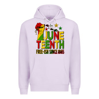 Lilac juneteenth fist free ish since 1865 Premium Hoodie - HRA Design Shop