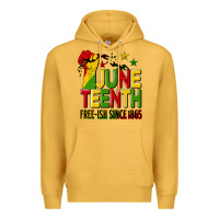 Mustard juneteenth fist free ish since 1865 Premium Hoodie - HRA Design Shop
