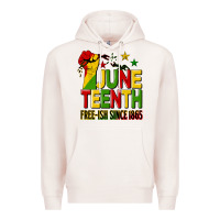 Pale Pink juneteenth fist free ish since 1865 Premium Hoodie - HRA Design Shop
