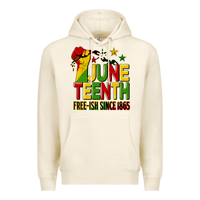 Juneteenth Fist Free Ish Since 1865 Premium Hoodie by HRA Design Shop | Teevron