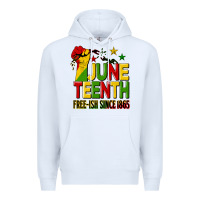 White juneteenth fist free ish since 1865 Premium Hoodie - HRA Design Shop