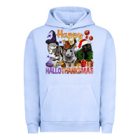 Pigment Grape Ice Happy Hallothanksmas Cats Urban Hoodie - BundleAndBundleShop