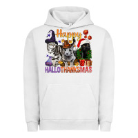 Pigment Lunar Rock Happy Hallothanksmas Cats Urban Hoodie - BundleAndBundleShop