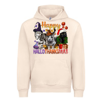 Sandshell Happy Hallothanksmas Cats Urban Hoodie - BundleAndBundleShop
