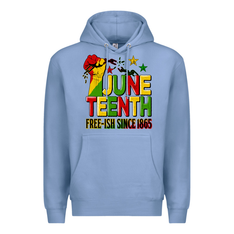 Juneteenth Fist Free Ish Since 1865 Premium Hoodie by HRA Design Shop | Teevron