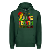 Sports Green juneteenth fist free ish since 1865 Premium Hoodie - HRA Design Shop