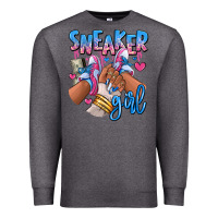 Charcoal Heather Sneaker girl afro woman Premium Sweatshirt - RanaPortraitStore