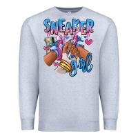 Heather Grey Sneaker girl afro woman Premium Sweatshirt - RanaPortraitStore