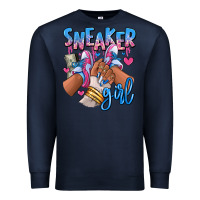 Navy Sneaker girl afro woman Premium Sweatshirt - RanaPortraitStore