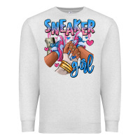 Oatmeal Heather Sneaker girl afro woman Premium Sweatshirt - RanaPortraitStore