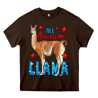 Chocolate Brown All American Lama Heavy Core Tee - LillyAllenDesigns