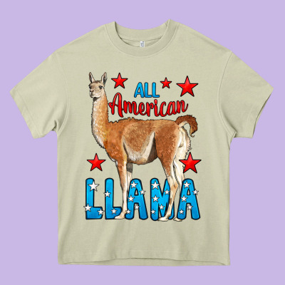 All American Lama Heavy Core Tee Designed By Lillyallendesigns