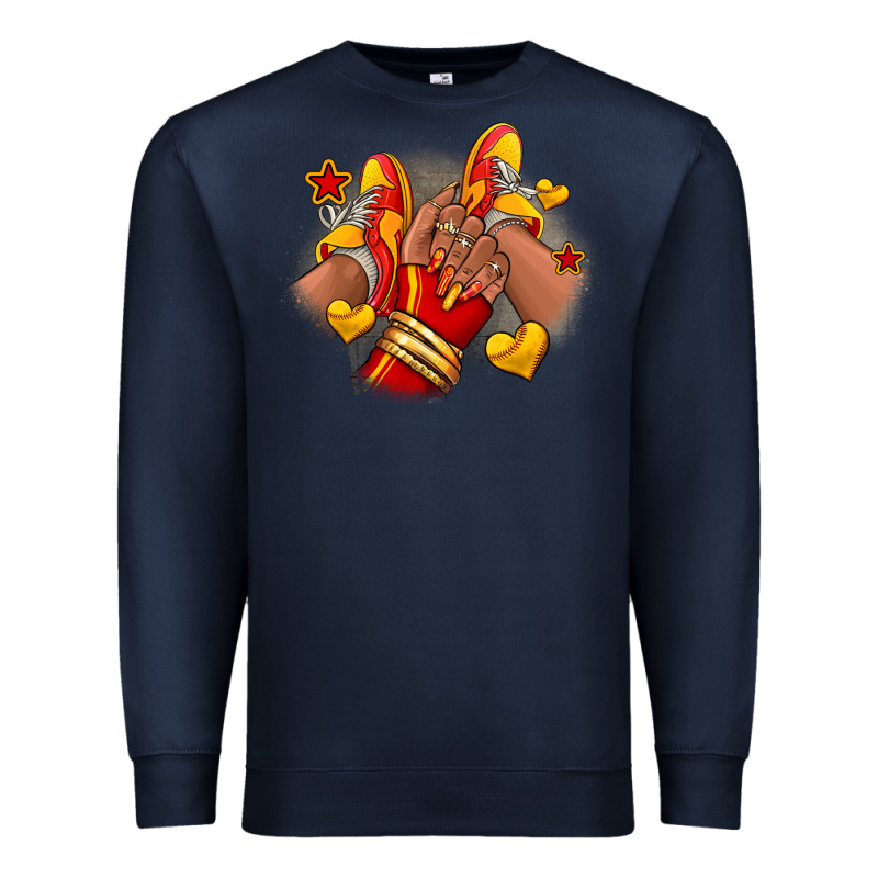 Softball Afro Girl Sneakers Premium Sweatshirt by RanaPortraitStore | Teevron