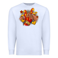 White Softball afro girl sneakers Premium Sweatshirt - RanaPortraitStore