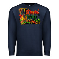 Navy Steppin' into Juneteenth black fashion girl Premium Sweatshirt - RanaPortraitStore