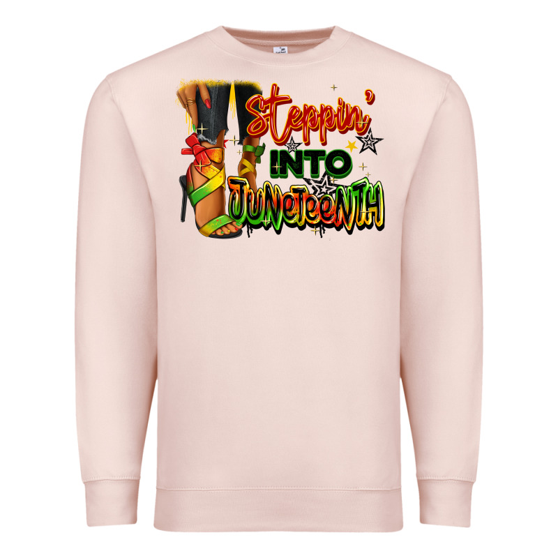 Steppin' Into Juneteenth Black Fashion Girl Premium Sweatshirt by RanaPortraitStore | Teevron