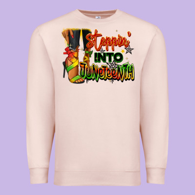 Premium Sweatshirt Steppin' into Juneteenth black fashion girl