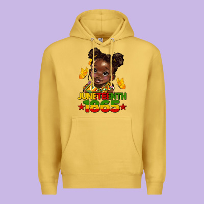 Juneteenth 1865 Afro Girl Premium Hoodie Designed By Hra Design Shop