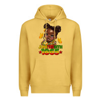 Antique Gold juneteenth 1865 afro girl Premium Hoodie - HRA Design Shop