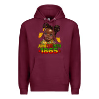 Burgundy juneteenth 1865 afro girl Premium Hoodie - HRA Design Shop