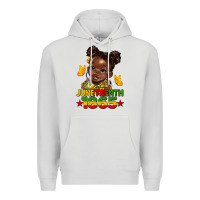 Dove Grey juneteenth 1865 afro girl Premium Hoodie - HRA Design Shop