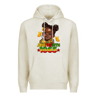 Oatmeal Heather juneteenth 1865 afro girl Premium Hoodie - HRA Design Shop