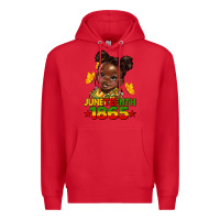 Red juneteenth 1865 afro girl Premium Hoodie - HRA Design Shop