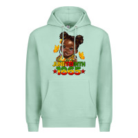 Seafoam juneteenth 1865 afro girl Premium Hoodie - HRA Design Shop